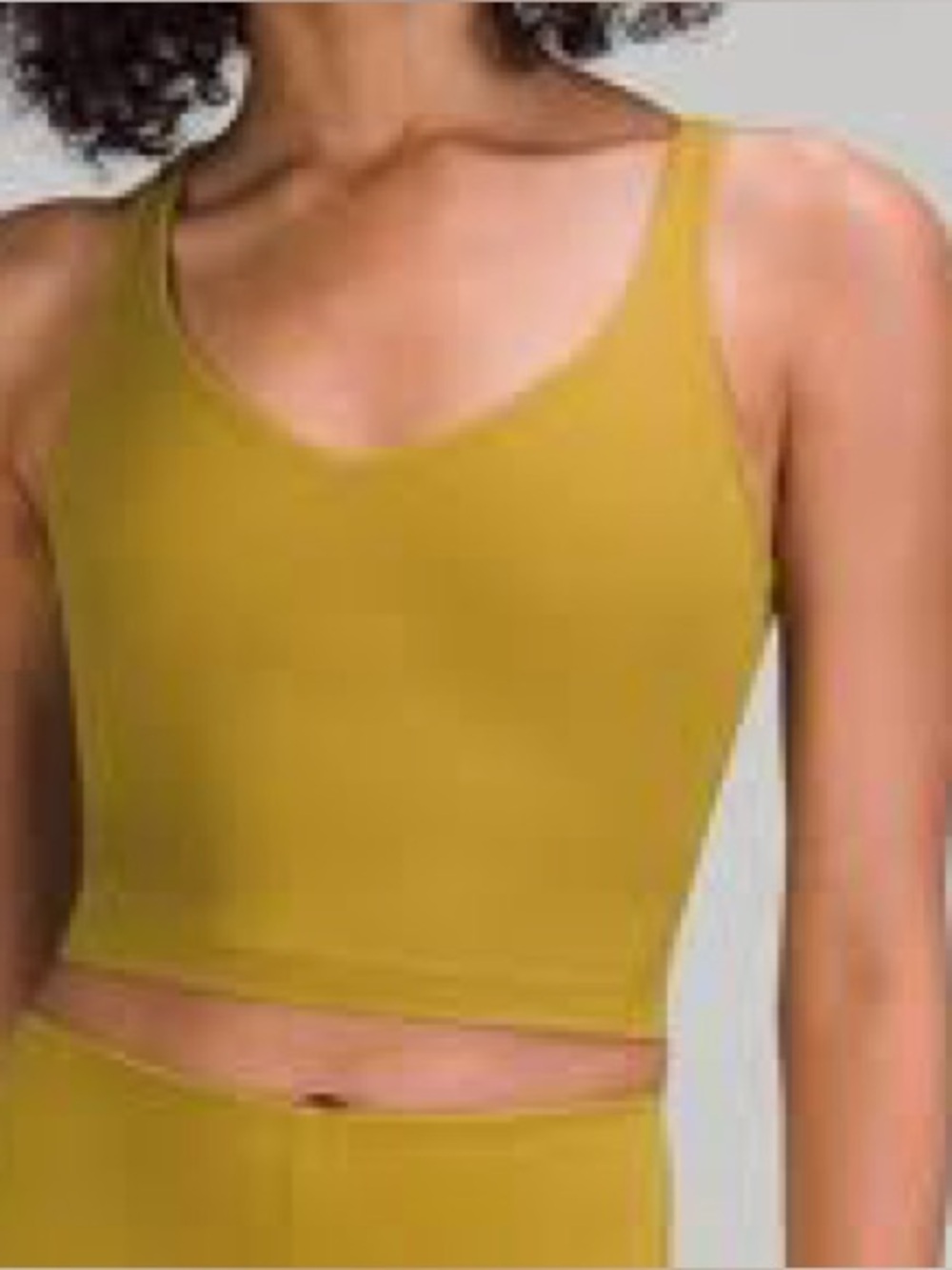 Lululemon Align Crop Tank Top in Auric Gold padding Size 14